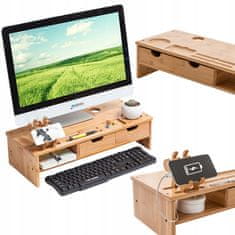 MUVU Bambusový stojan na monitor, notebooku