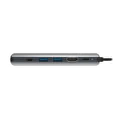FIXED 6-portový hliníkový USB-C FIXED HUB Pro pre notebooky a tablety, sivý (FIXHU-P-GR)