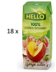 Hello 100 % jablko-broskyňa 18 x 250 ml