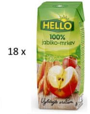 Hello 100 % jablko-mrkva 18 x 250 ml