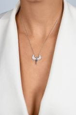 Brilio Silver Blyštivý strieborný náhrdelník Anjeli so zirkónmi NCL143W