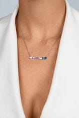 Brilio Silver Hravý pozlátený náhrdelník s farebnými zirkónmi NCL148YRBW