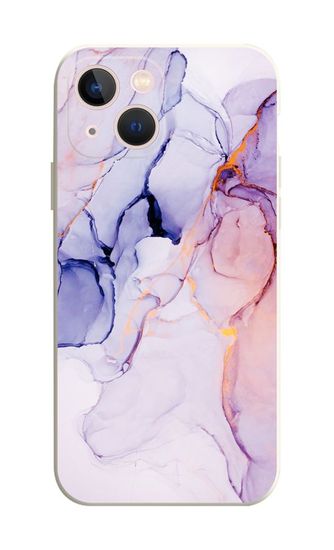 TopQ Kryt iPhone 13 Mramor ružovo-fialový 75332