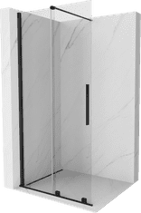 Mexen Velar, posuvné dvere do otvoru typ Walk-In 90 cm, 8mm číre sklo, čierna matná, 871-090-000-03-70