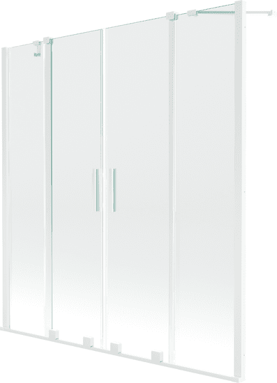 Mexen Velar Duo, 2-krídlová posuvná vaňová zástena 160 x 150 cm, 8mm číre sklo, biely profil, 896-160-000-02-20