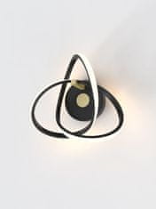 WOFI WOFI Nástenné svietidlo Indigo 1x 14W LED 1700lm 3000K čierna plus zlatá 4134-104