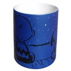 Snoopy hrnček 300 ml modrý kovový efekt
