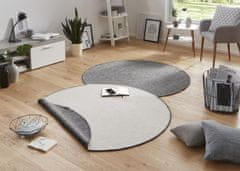 NORTHRUGS Kusový koberec Twin-Wendeteppiche 103097 grau creme kruh – na von aj na doma 200x200 (priemer) kruh