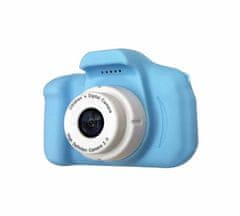Detský fotoaparát s HD kvalitou, modrý, 1280x720px, nabíjanie cez USB, darčeky pre deti, Minifoto-modri