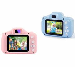 Netscroll Detský fotoaparát s HD kvalitou, modrý, 1280x720px, nabíjanie cez USB, darčeky pre deti, Minifoto-modri