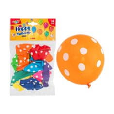 W'Toy WTOY Balóny guľaté bodkované, 30cm, 10ks 