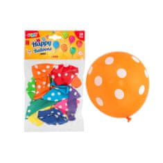 W'Toy WTOY Balóny guľaté bodkované, 30cm, 10ks 