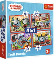 Trefl Puzzle Mašinka Tomáš 4v1 (12,15,20,24 dielikov)