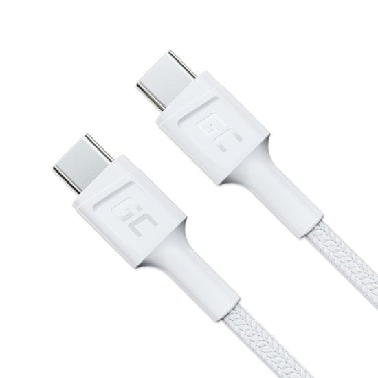 Green Cell KABGC31W Cable White USB-C Type C 30cm PowerStream with fast charging Power Delivery 60W,