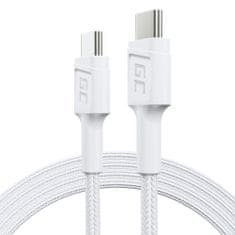 Green Cell KABGC30W Cable White USB-C Type C 1,2m PowerStream with fast charging Power Delivery 60W,