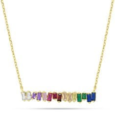 Brilio Silver Hravý pozlátený náhrdelník s farebnými zirkónmi NCL148YRBW