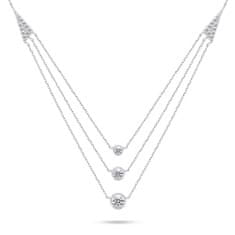 Brilio Silver Pôvabný strieborný náhrdelník so zirkónmi NCL147W