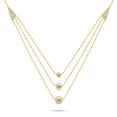 Brilio Silver Pôvabný pozlátený náhrdelník so zirkónmi NCL147Y