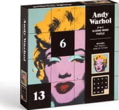 Galison Posuvné drevené puzzle Andy Warhol: Marilyn 2v1 (16 dielikov)
