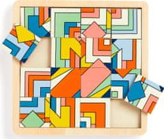 Galison Posuvné drevené puzzle Frank Lloyd Wright: Imperial Hotel 2v1 (16 dielikov)