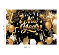 Banner - plachta Happy New Year - Silvester - 220 x 150 cm