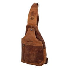 Green Wood Módny kožený batoh Cory, svetlohnedý