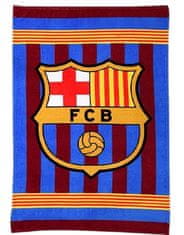 FAN SHOP SLOVAKIA Fleecová deka FC Barcelona, vínovo-modrá, 90x150