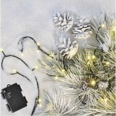 EMOS LED vianočná reťaz, 5,6 m, 3x AA, vonkajšia aj vnútorná, teplá biela, časovač