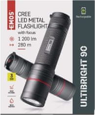 EMOS CREE LED nabíjací kov. svietidlo Ultibright 90 P3190, 1200lm