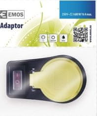 EMOS Zásuvka s vypínačom, IP44, čierna