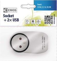 EMOS Zásuvka s 2× USB
