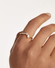 PDPAOLA Krásny pozlátený prsteň so zirkónmi Ava Essentials AN01-863 (Obvod 58 mm)