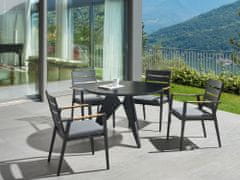Beliani Okrúhly záhradný stôl 110 cm čierny OLMETTO
