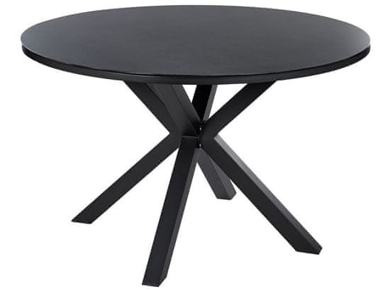 Beliani Okrúhly záhradný stôl 120 cm čierny MALETTO