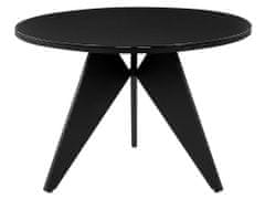 Beliani Okrúhly záhradný stôl 110 cm čierny OLMETTO