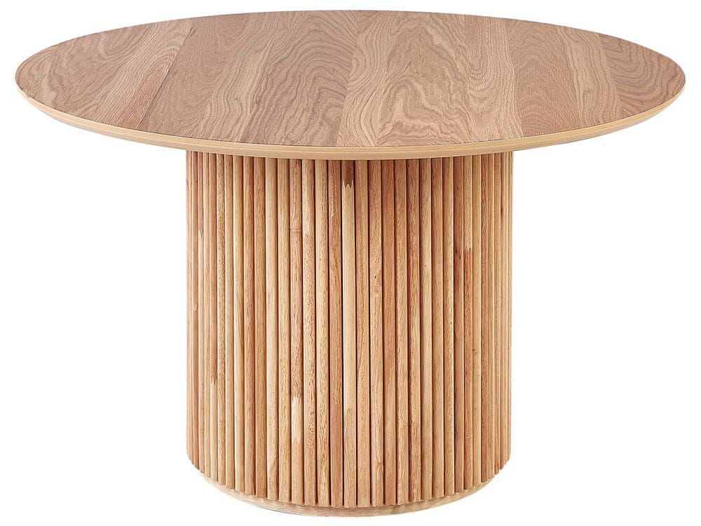 Beliani Okrúhly jedálenský stôl 120 cm svetlé drevo VISTALLA