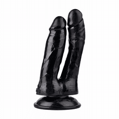 Xcock Vaginálno-análne dvojité dildo 20cm s podvodom, dve penisy pre anus pipes