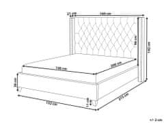 Beliani Zamatová posteľ 140 x 200 cm krémová biela LUBBON