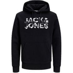Jack&Jones Pánska mikina JJEJEFF Stan dard Fit 12250682 Black (Veľkosť S)