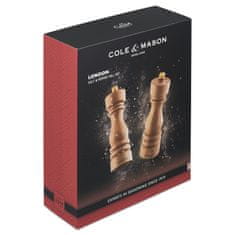 Cole Mason Súprava mlynčekov na soľ a korenie London prírodný buk 18 cm