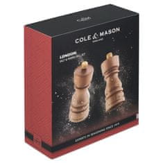 Cole Mason Súprava mlynčekov na soľ a korenie London prírodný buk 13 cm