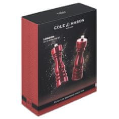 Cole Mason Súprava mlynčekov na soľ a korenie London Red Gloss 18 cm