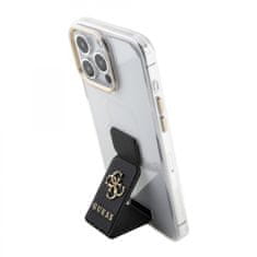 Guess Zadný kryt PU Grip Stand 4G Metal Logo pre iPhone 15 Pro Max Black