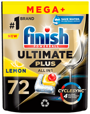 Finish Ultimate Plus All in 1 kapsule do umývačky riadu Lemon 72 ks