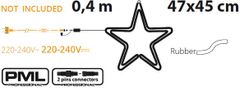 Xmas King XmasKing LED motív hviezda priemer 50cm, PROFI 230V vonkajšia, teplá biela bez napájania