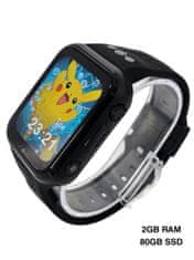 Klarion Detské čierno-šedé 4G smart hodinky E10-2024 80GB s GPS a bezkonkurenčnou výdržou batérie