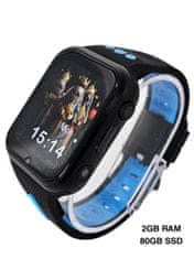 Klarion Detské čierno-modré 4G smart hodinky E10-2024 80GB s GPS a bezkonkurenčnou výdržou batérie