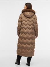Geox Hnedý dámsky páperový zimný prešívaný kabát Geox Chloo L