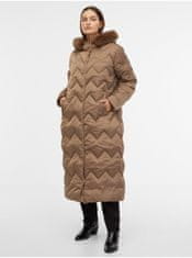 Geox Hnedý dámsky páperový zimný prešívaný kabát Geox Chloo L