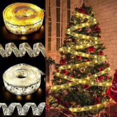 HOME & MARKER® Dekoračná svietiaca vianočná stuha LED na vianočný stromček 5m | SHINESTRAP